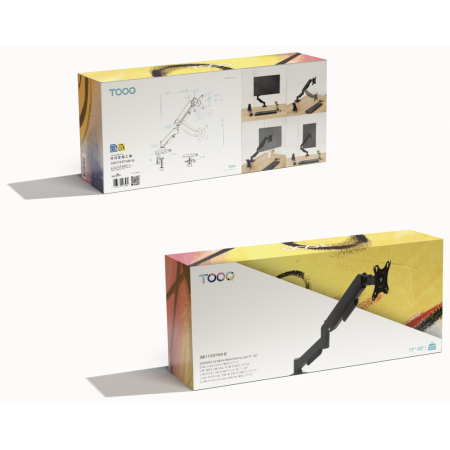TooQ DB1733TNR-B soporte para monitor 81,3 cm (32″) Escritorio Negro