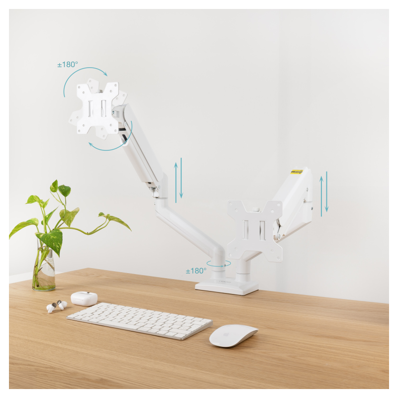 TooQ DB1434TNR-W soporte para monitor 86,4 cm (34″) Escritorio Blanco