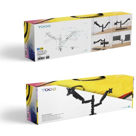 TooQ DB1533TNR-B soporte para monitor 81,3 cm (32″) Escritorio Negro