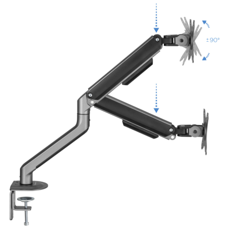 TooQ DB4032TNR-G soporte para monitor 81,3 cm (32″) Escritorio Negro