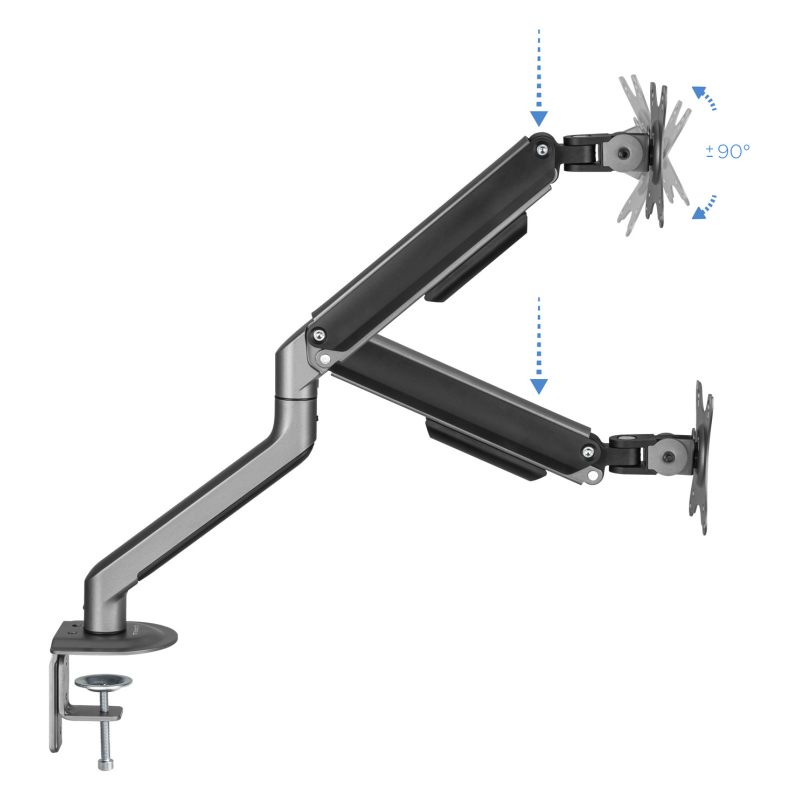 TooQ DB4032TNR-G soporte para monitor 81,3 cm (32″) Escritorio Negro
