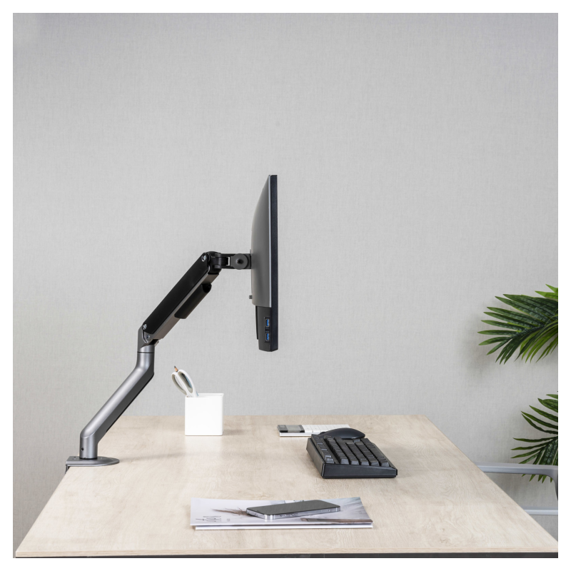TooQ DB4032TNR-G soporte para monitor 81,3 cm (32″) Escritorio Negro