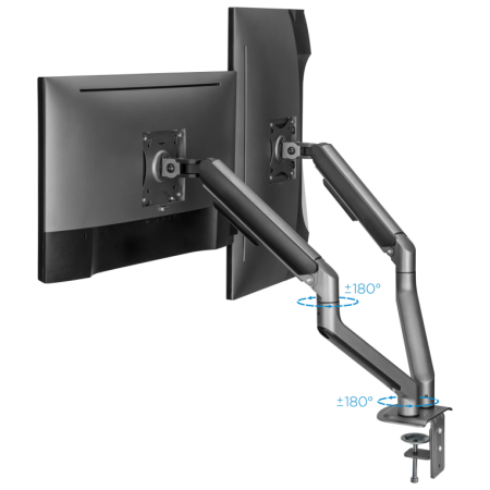 TooQ DB4132TNR-G soporte para monitor 81,3 cm (32″) Escritorio Negro