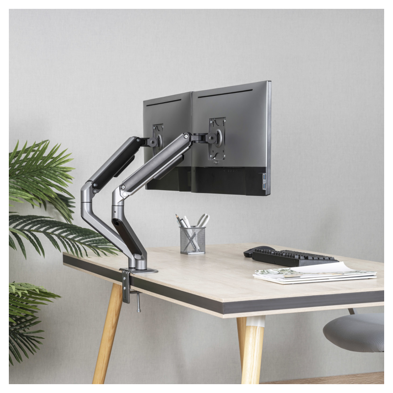 TooQ DB4132TNR-G soporte para monitor 81,3 cm (32″) Escritorio Negro