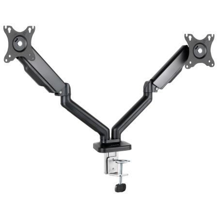 TooQ Soporte de Mesa para 2 Pantallas 17″-32″, Negro