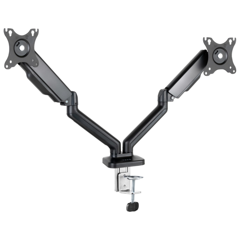 TooQ Soporte de Mesa para 2 Pantallas 17″-32″, Negro