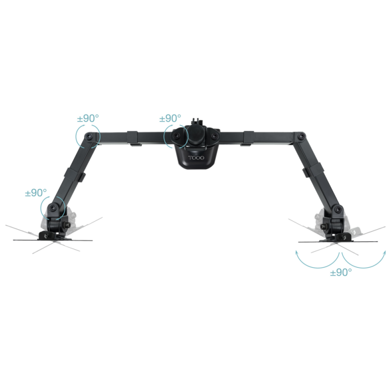 TooQ Soporte de Mesa para 2 Pantallas 17″-32″, Color Negro