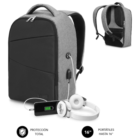 SUBBLIM Mochila Antirrobo Secure V2 AP Antitheft Backpack Gris/Negra