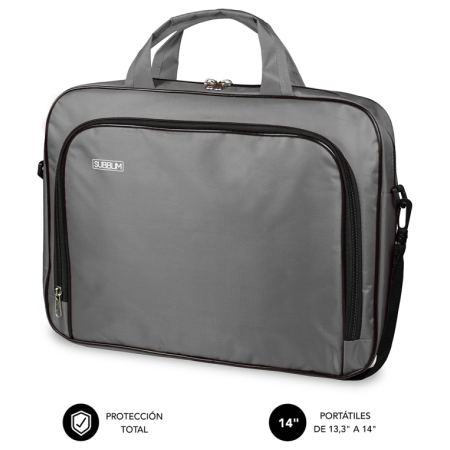 SUBBLIM Maletín Ordenador Oxford Laptop Bag 13,3″-14″ Grey