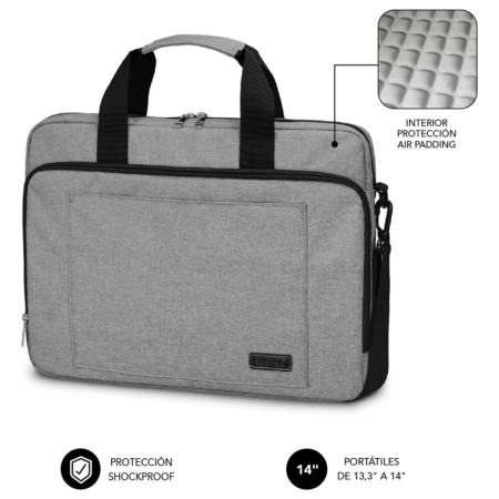 SUBBLIM Maletín Ordenador Air Padding Laptop bag 13,3-14″ Grey