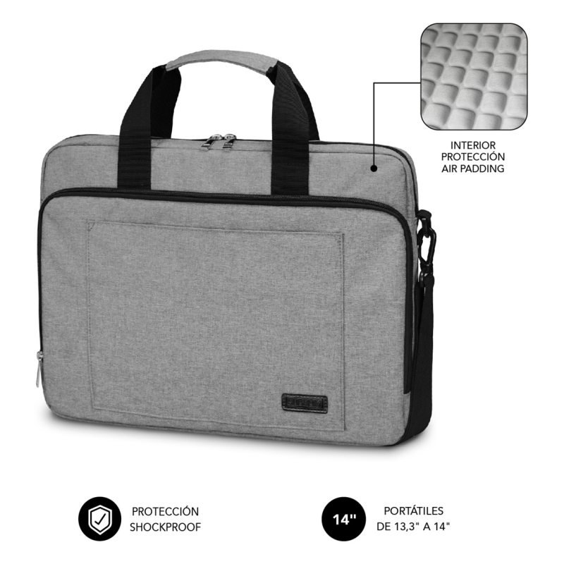 SUBBLIM Maletín Ordenador Air Padding Laptop bag 13,3-14″ Grey
