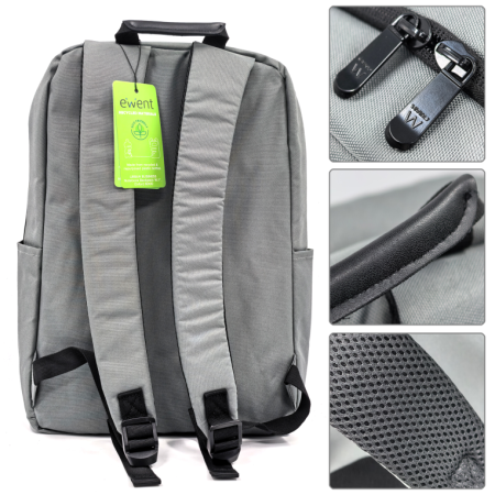 Ewent EW2538 maletines para portátil 40,9 cm (16.1″) Mochila Gris