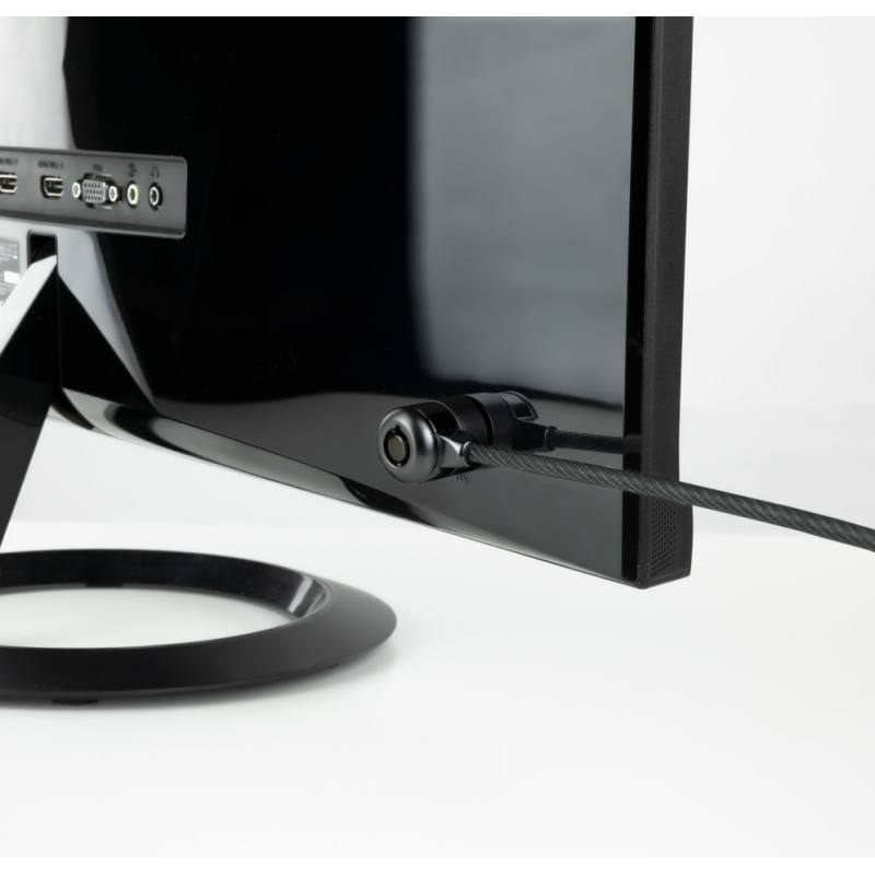 TooQ Cable de Seguridad con Llave para Portátiles 1.5 metros, Gris Oscuro