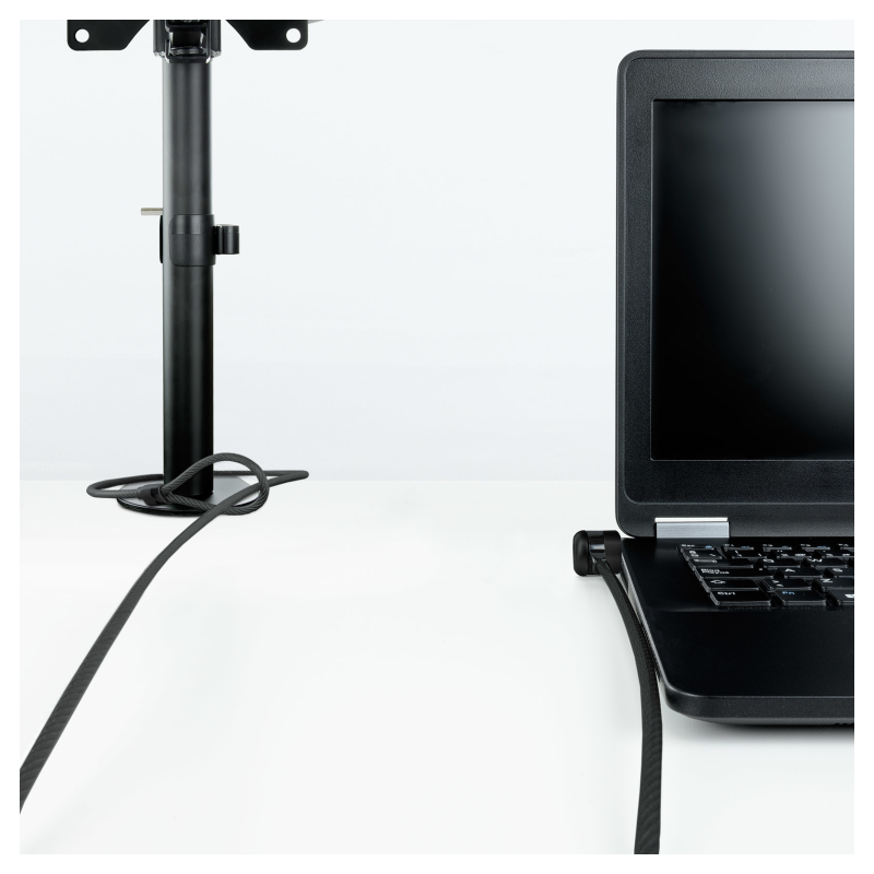 TooQ Cable de Seguridad con Llave para Portátiles 1.5 metros, Gris Oscuro