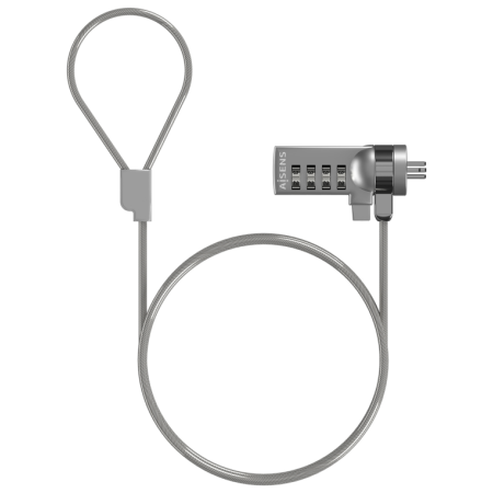 AISENS Cable de Seguridad con Cerradura de Combinacion para Ordenador, Monitor, Portatil 1.5M