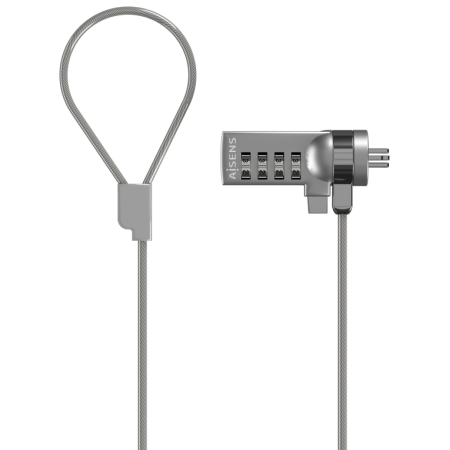 AISENS Cable de Seguridad con Cerradura de Combinacion para Ordenador, Monitor, Portatil 1.5M