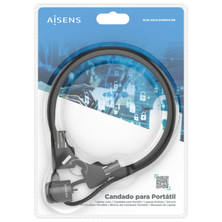 AISENS ASLK-D40K04-BK cable antirrobo Negro 1,5 m