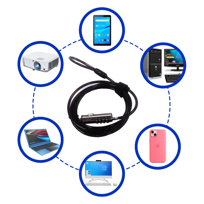 Ewent EW1238 cable antirrobo Negro 1,8 m