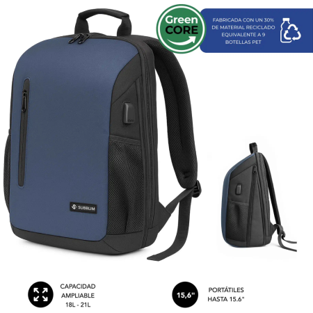 SUBBLIM Nomad Xpand Air Padding mochila City backpack Azul Poliéster reciclado