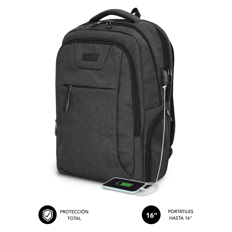 SUBBLIM Mochila ordenador Professional Air Padding Backpack 16″