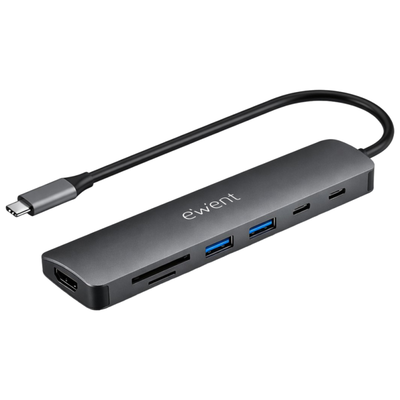Ewent EW1152 base para portátil y replicador de puertos Alámbrico USB 3.2 Gen 1 (3.1 Gen 1) Type-C Gris
