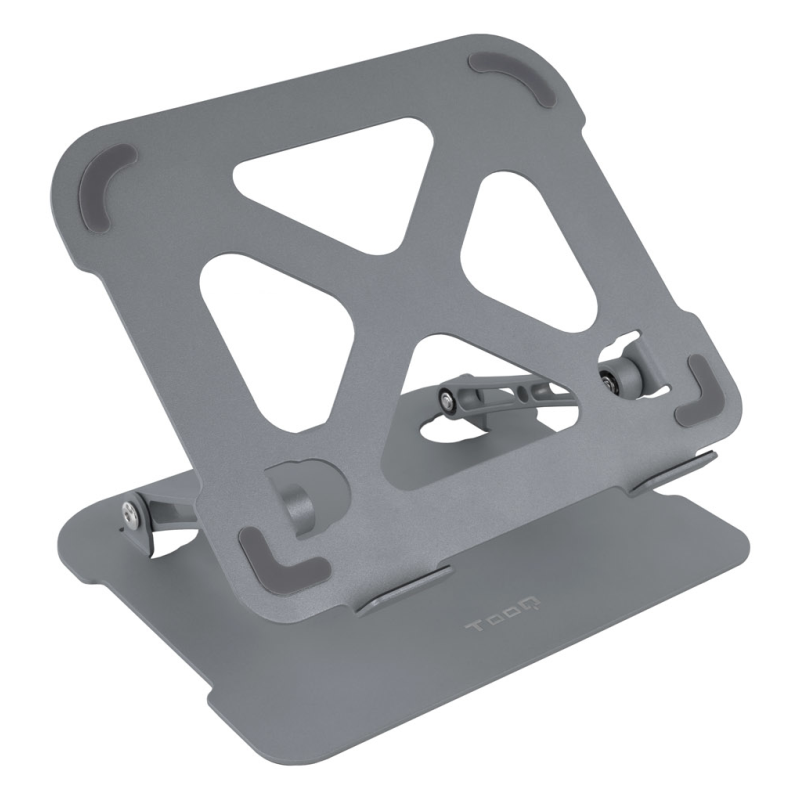 TooQ Soporte Elevador de Aluminio Ajustable Ergonómico para Portátiles, Gris