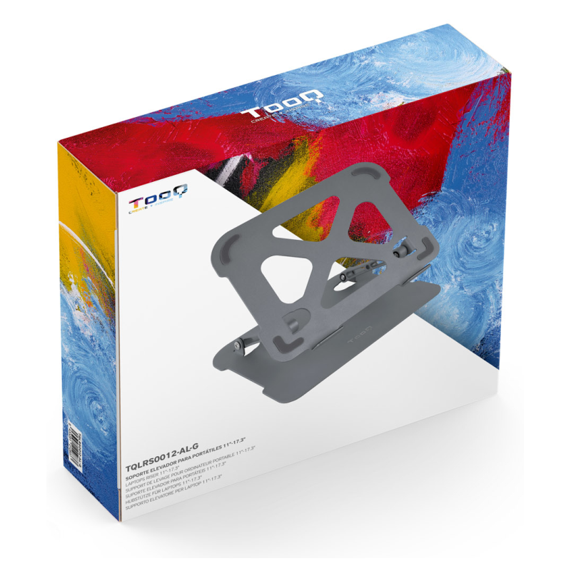 TooQ Soporte Elevador de Aluminio Ajustable Ergonómico para Portátiles, Gris