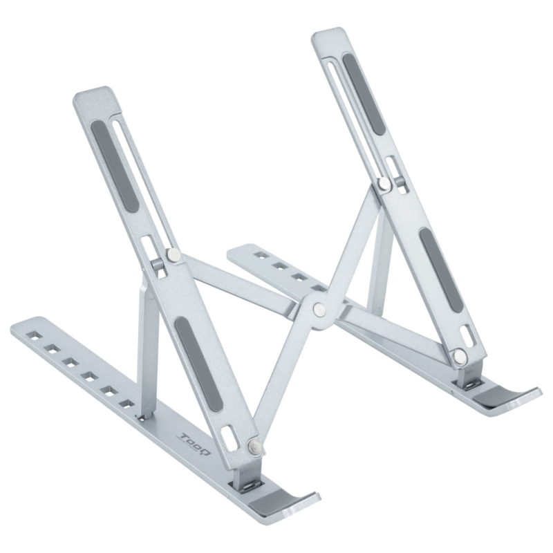TooQ Soporte Elevador para Portátiles, Tablets, Móviles y Libros, Plata