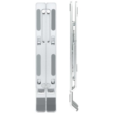 TooQ Soporte Elevador para Portátiles, Tablets, Móviles y Libros, Plata