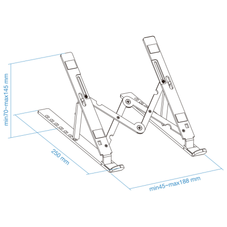TooQ TQLRS0033-AL soporte para ordenador portátil Soporte para ordenador portátil y tableta Plata 38,1 cm (15″)