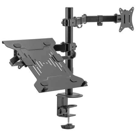 Ewent EW1519 soporte para ordenador portátil Soporte de mesa con estante para ordenador portátil y brazo para monitor Negro 39,6
