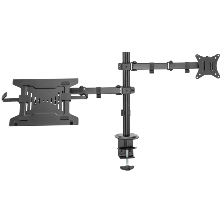 Ewent EW1519 soporte para ordenador portátil Soporte de mesa con estante para ordenador portátil y brazo para monitor Negro 39,6