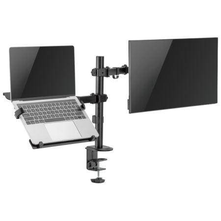 Ewent EW1519 soporte para ordenador portátil Soporte de mesa con estante para ordenador portátil y brazo para monitor Negro 39,6