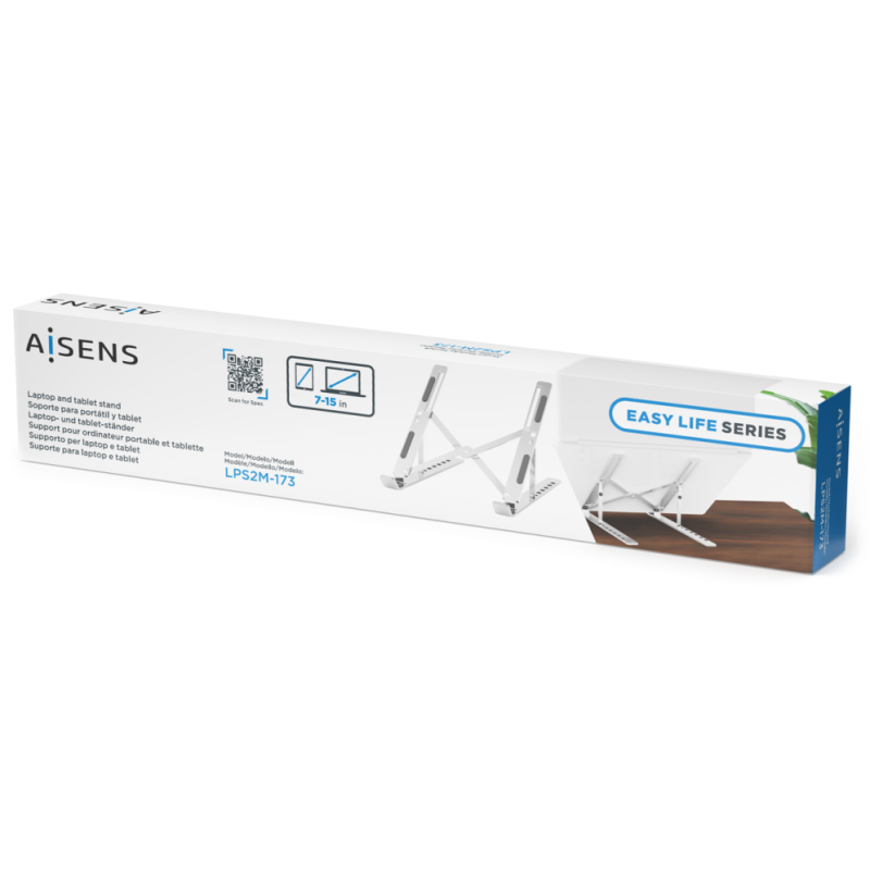AISENS Soporte de Sobremesa Ajustable para Portatil / Tablet, Plata