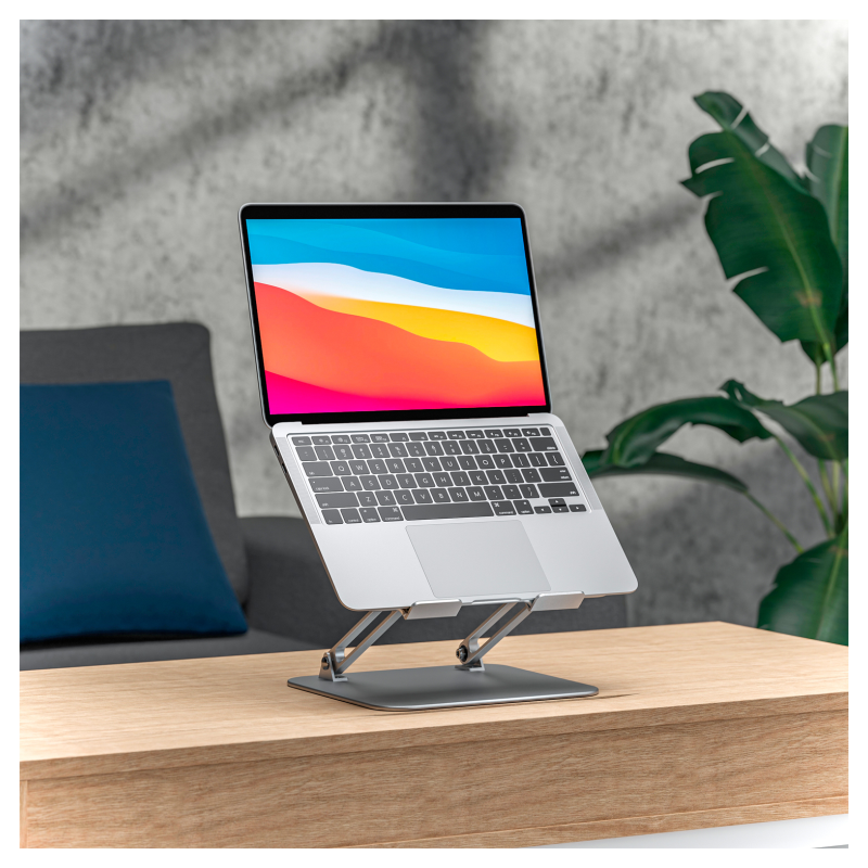 AISENS Soporte de Sobremesa XL 10-17 Ajustable para Portatil / Tablet, Plata