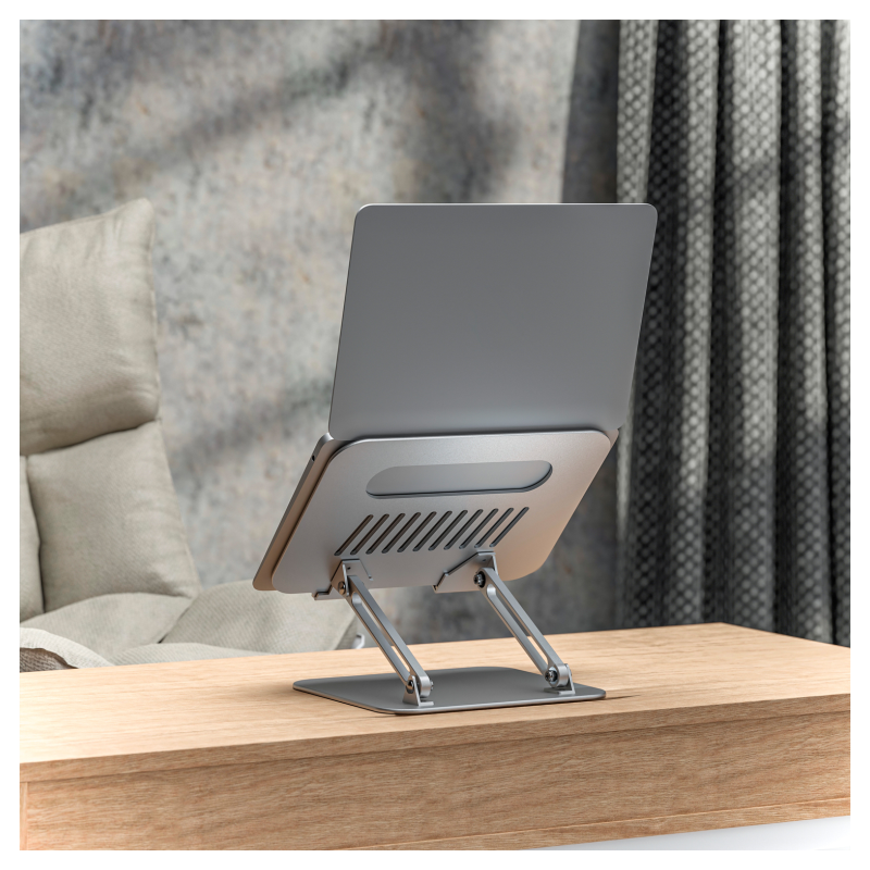 AISENS Soporte de Sobremesa XL 10-17 Ajustable para Portatil / Tablet, Plata