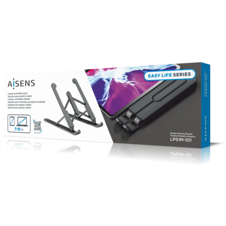 AISENS Soporte De Sobremesa Ajustable Para Portatil / Tablet, Gris Oscuro