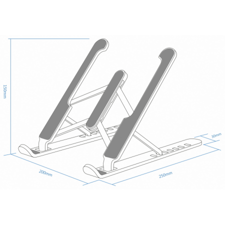 AISENS Soporte De Sobremesa Ajustable Para Portatil / Tablet, Gris Oscuro