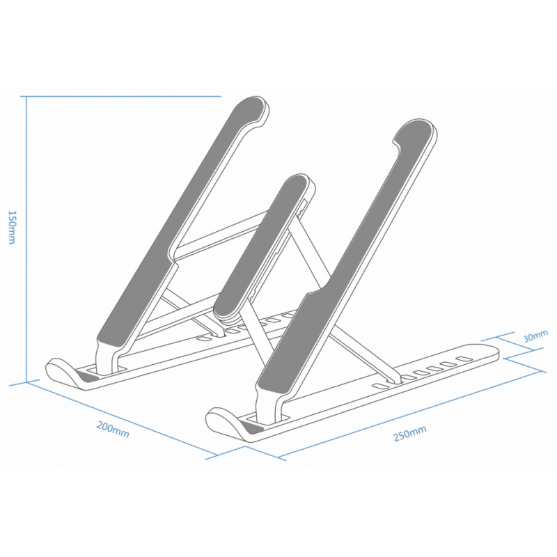 AISENS Soporte De Sobremesa Ajustable Para Portatil / Tablet, Gris Oscuro