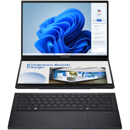 ASUS Zenbook Duo OLED UX8406CA-QL336W - Ordenador Portátil 14″ WUXGA (Intel Core Ultra 7 255H, 32GB RAM, 1TB SSD, Arc 140T, Wind