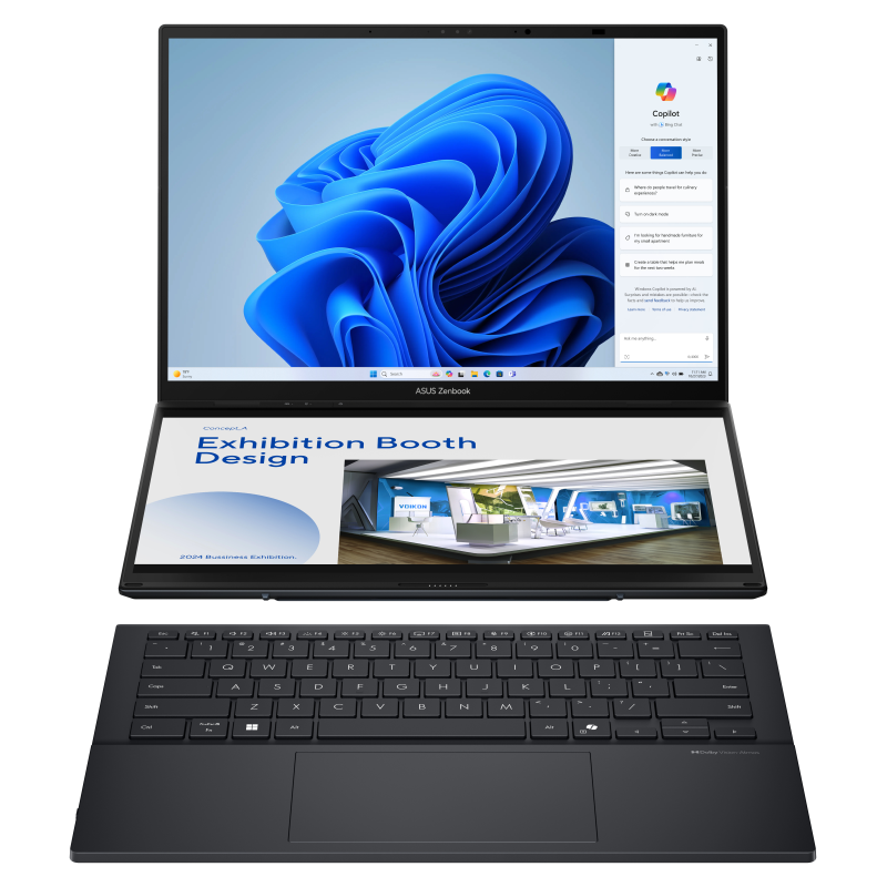 ASUS Zenbook Duo OLED UX8406CA-QL336W - Ordenador Portátil 14″ WUXGA (Intel Core Ultra 7 255H, 32GB RAM, 1TB SSD, Arc 140T, Wind
