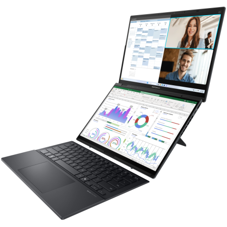 ASUS Zenbook Duo OLED UX8406CA-QL336W - Ordenador Portátil 14″ WUXGA (Intel Core Ultra 7 255H, 32GB RAM, 1TB SSD, Arc 140T, Wind
