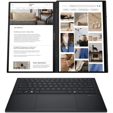 ASUS Zenbook Duo OLED UX8406CA-QL336W - Ordenador Portátil 14″ WUXGA (Intel Core Ultra 7 255H, 32GB RAM, 1TB SSD, Arc 140T, Wind