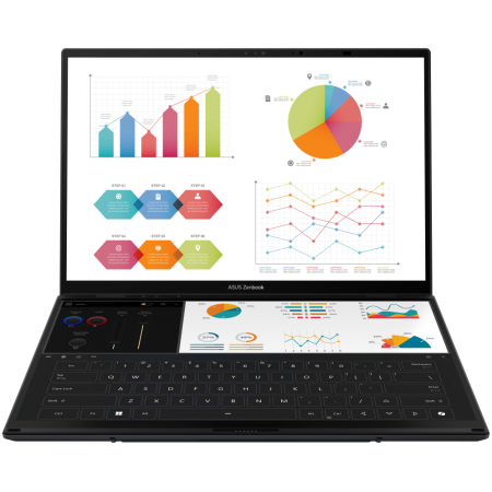 ASUS Zenbook Duo OLED UX8406CA-QL336W - Ordenador Portátil 14″ WUXGA (Intel Core Ultra 7 255H, 32GB RAM, 1TB SSD, Arc 140T, Wind