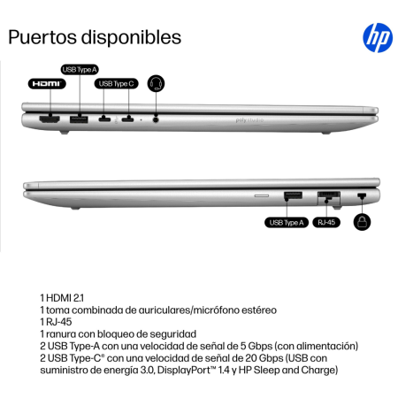 HP ProBook 4 G1iR Wolf Pro Security Edition Intel Core 5 120U Portátil 40,6 cm (16″) WUXGA 16 GB DDR5-SDRAM 512 GB SSD Wi-Fi 6E 