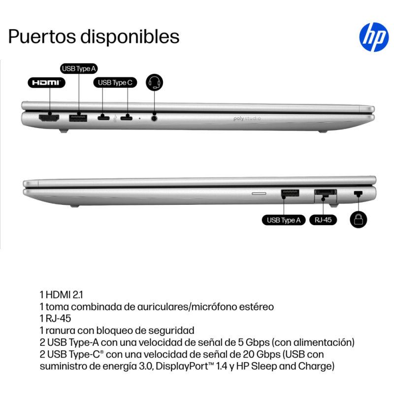 HP ProBook 4 G1iR Wolf Pro Security Edition Intel Core 5 120U Portátil 40,6 cm (16″) WUXGA 16 GB DDR5-SDRAM 512 GB SSD Wi-Fi 6E 