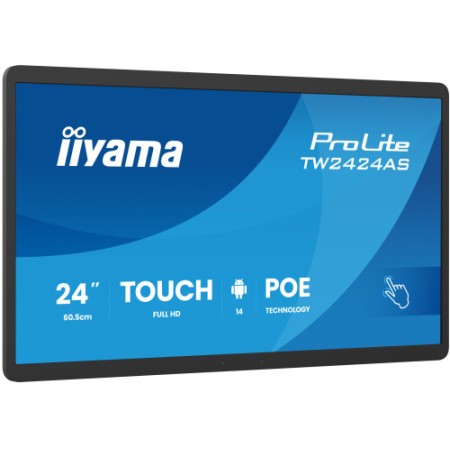 IIYAMA 24″ PANEL-PC ANDROID 14+GMS, SOC 8CORE RK3576 4GB, 32GB, PCAP BEZEL FREE 10-POINTS TOUCH, 1920X1080, 450CD/M², IPS PANEL,