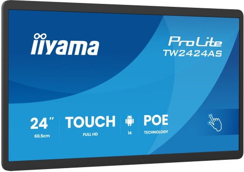 IIYAMA 24″ PANEL-PC ANDROID 14+GMS, SOC 8CORE RK3576 4GB, 32GB, PCAP BEZEL FREE 10-POINTS TOUCH, 1920X1080, 450CD/M², IPS PANEL,