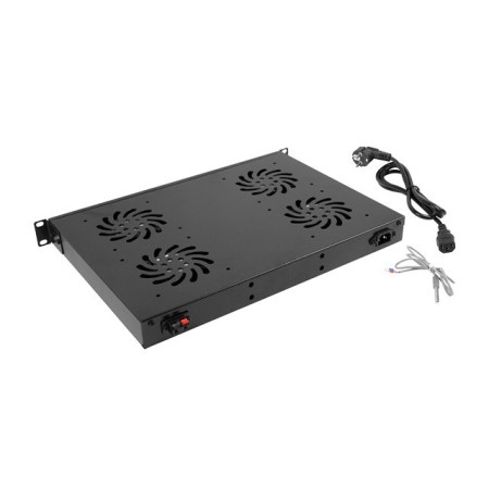 Panel ventilacion lanberg lcd 4 ventiladores termostato 230v 1u rack 19 negro
