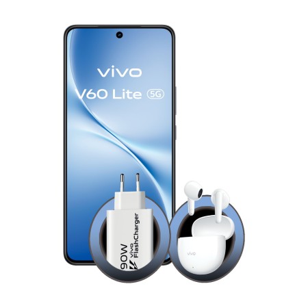 Smartphone Vivo V60 Lite 8GB/ 256GB/ 6.77″/ 5G/ Negro/ Incluye Cargador 90W y Buds